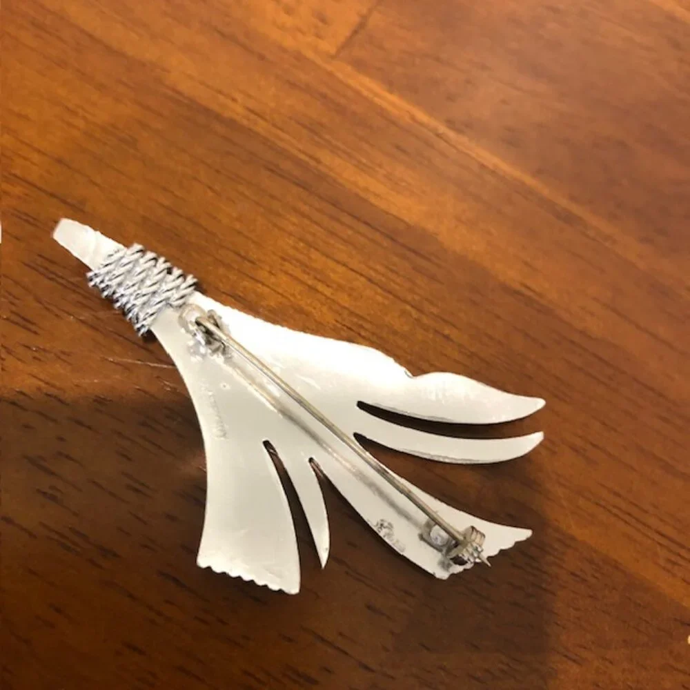 Vintage Silver Tone Germany Brooch Pin.